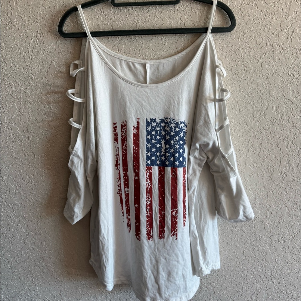 ROSHOP American Flag Long Sleeve Tee 🇺🇸 – Large